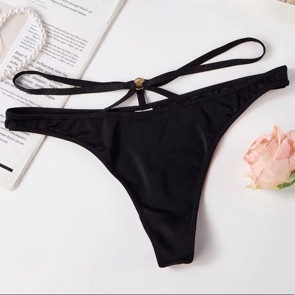 Victoria's Secret Other - Victoria’s Secret Strappy Thong Panty Black M